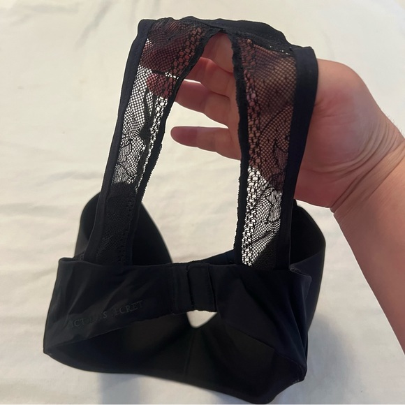 Victoria’s Secret black wireless back lace Racerback bra size. 32 DDD. - Picture 3 of 11